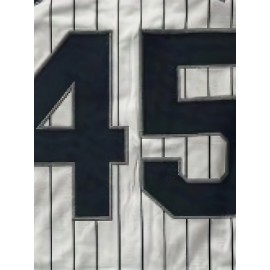 Men's #45 New York Embroidered Baseball Jersey - Classic Striped Design, Breathable Polyester, V-Neck, Short Sleeve Shirt for Training & Competition, Team Apparel | Classic Baseball Jersey | Comfortable Fit