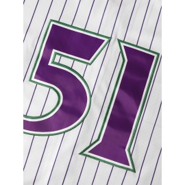 Men's Baseball Jersey Classic #51 White Stitched Design V-Neck Short Sleeve Breathable Shirt - Loose Fit for Training, Games, Casual & Outdoor Activities - Machine Washable