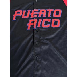 Men'S Puerto Rico #9 Embroidered Baseball Jersey Vintage
