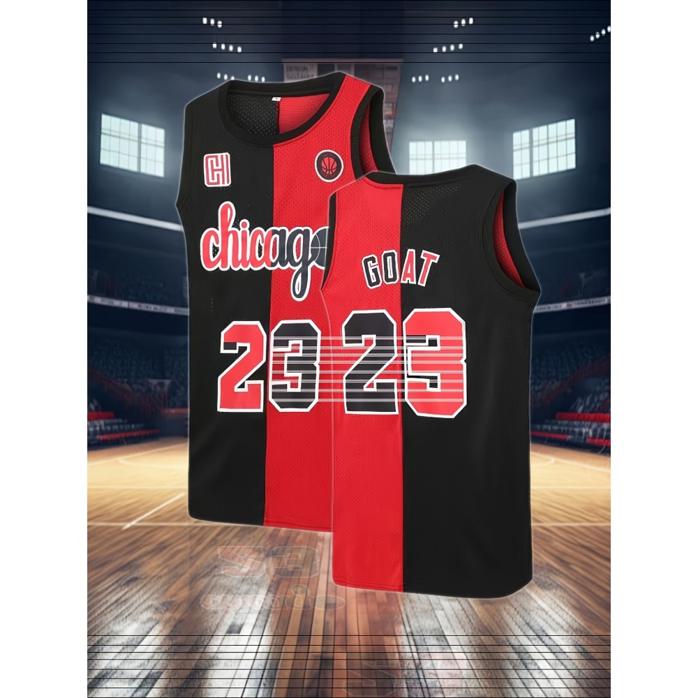 Men's Classic Retro 23 Embroidered Sleeveless Tank Top - -Inspired Design, Moisture-Wicking Breathable Nylon/Spandex Blend, Lightweight Quick-Dry Athletic Shirt for Basketball Training & Casual Wear