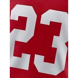 Men's American Football Jersey #23 Red V-Neck Embroidered Breathable Polyester Sportswear - Loose Fit for Streetwear, Team Sports, Beach & Outdoor Activities (S-3XL), Outdoor Activewear | Sporty Streetwear | Relaxed Fit