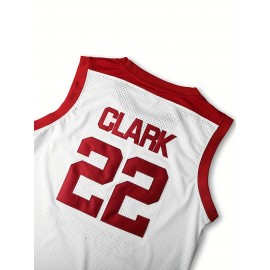 Men's Vintage High School Basketball Jersey #22 - White Sleeveless Moisture-Wicking Breathable Loose Fit Dowling Catholic Design for Sports, Casual & Parties, Casual Wear | Retro Sports Style | Sleeveless Design