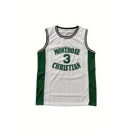 Men'S #3 White Basketball Jersey Vintage Throwback Jersey