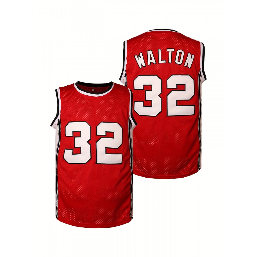 Men's #32 Red Basketball Jeresys Stitched Name And Number S-3XL 1976 Vintage Swingman Jersey