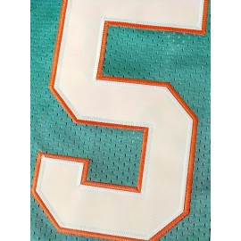 1pc FINKLE #5 Embroidered Polyester American Football Jersey - Breathable, Moisture-Wicking V-Neck Top for Sports, Casual, Party - Loose Fit, Short Sleeve, Knit Fabric for Adults, Teens, Couples - Four Seasons Outdoor Rugby Shirt
