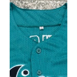 Men'S Baseball Shirt # 8 Light Blue Suitable For Walking, Cycling, Fishing Competition Training Size S-3XL