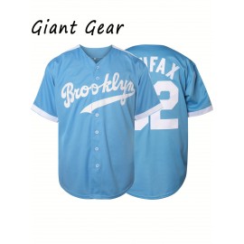 Men'S Baseball Shirt # 32 Blue Off Shoulder White Suitable For Walking, Cycling, Fishing Competition Training Size S-3XL