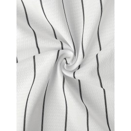 Men's #45 New York Embroidered Baseball Jersey - Classic Striped Design, Breathable Polyester, V-Neck, Short Sleeve Shirt for Training & Competition, Team Apparel | Classic Baseball Jersey | Comfortable Fit