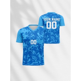 Customizable V-Neck Youngsters's Soccer Shirt - Comfortable Fit for Sports, Leisure & Outdoor Running with Personalized Name and Number, Top, Sports