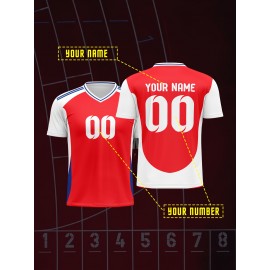 [Customizable Soccer Jersey] Customizable Youngsters' Soccer Jersey | V-Neck, Comfort Fit with Name & Number, Breathable Polyester, Machine Washable, Perfect for Sports & Outdoor Activities